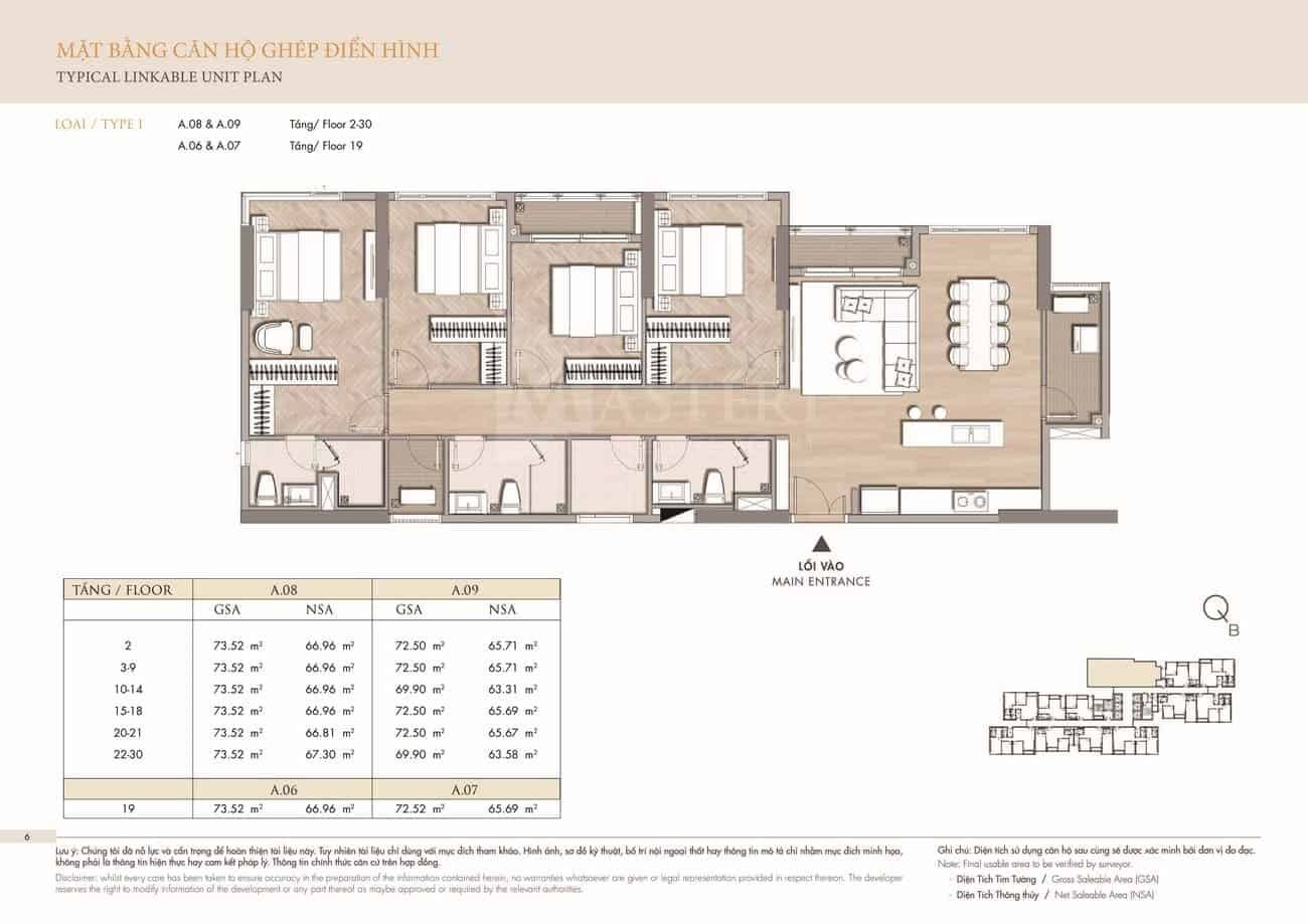 Masteri Centre Point 56 mat bang can ho ghep