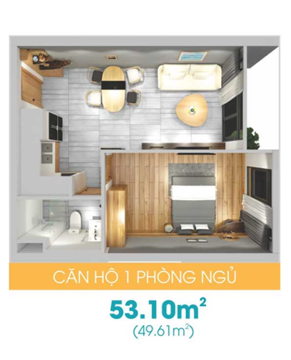Căn hộ Lavida Plus Quận 7 14 thiet ke can ho 1pn du an lavida