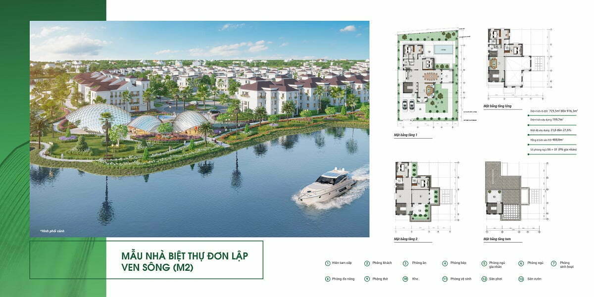 Phối cảnh khu biệt thự ven sông Đồng Nai