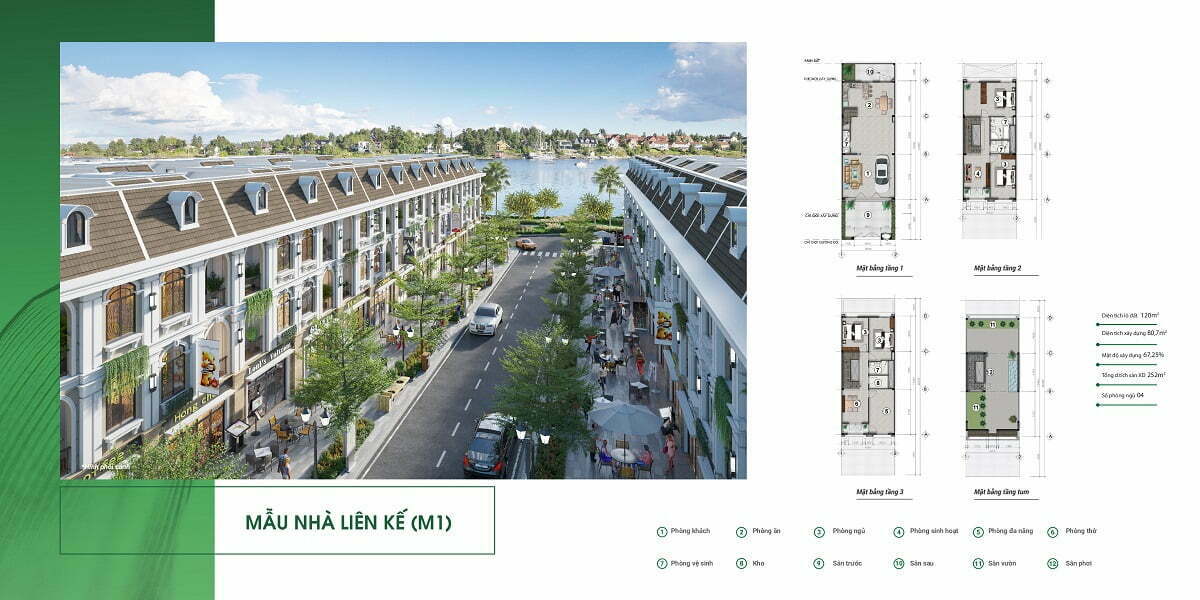 Quy cách xây dựng nhà phố liên kế Đảo Kim Quy Tân Vạn
