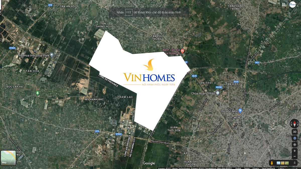 Vinhomes Củ Chi 5 Dự án Vinhomes Củ Chi sở hữu vị trí đắc địa ngay khu vực giữa hai huyện Củ Chi và Hóc Môn,