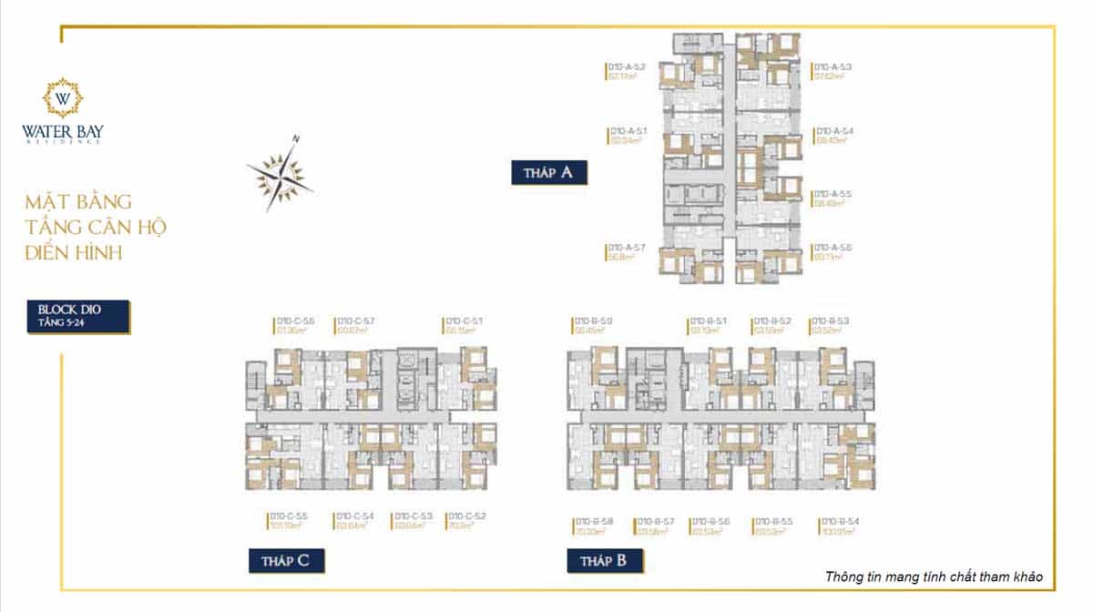 Dự án Water Bay 13 Mặt bằng Block 08 Dự án Căn hộ Water Bay Thủ Đức