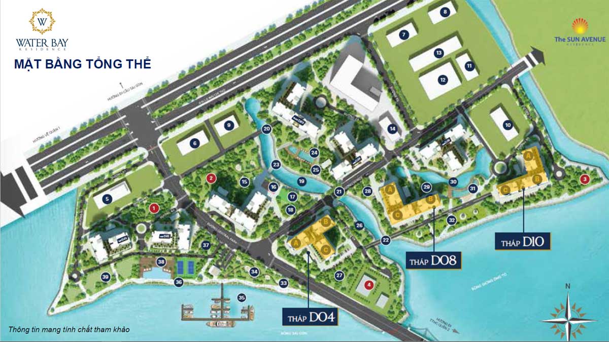 Dự án Water Bay 10 Mặt bằng tổng thể dự án Water Bay Thủ Đức