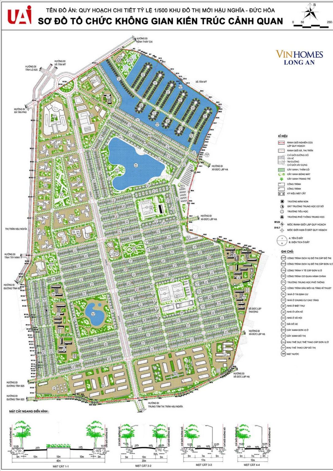 Mặt bằng Vinhomes Urban Lake Long An được chủ đầu tư Vingroup hơn 1 tỷ USD