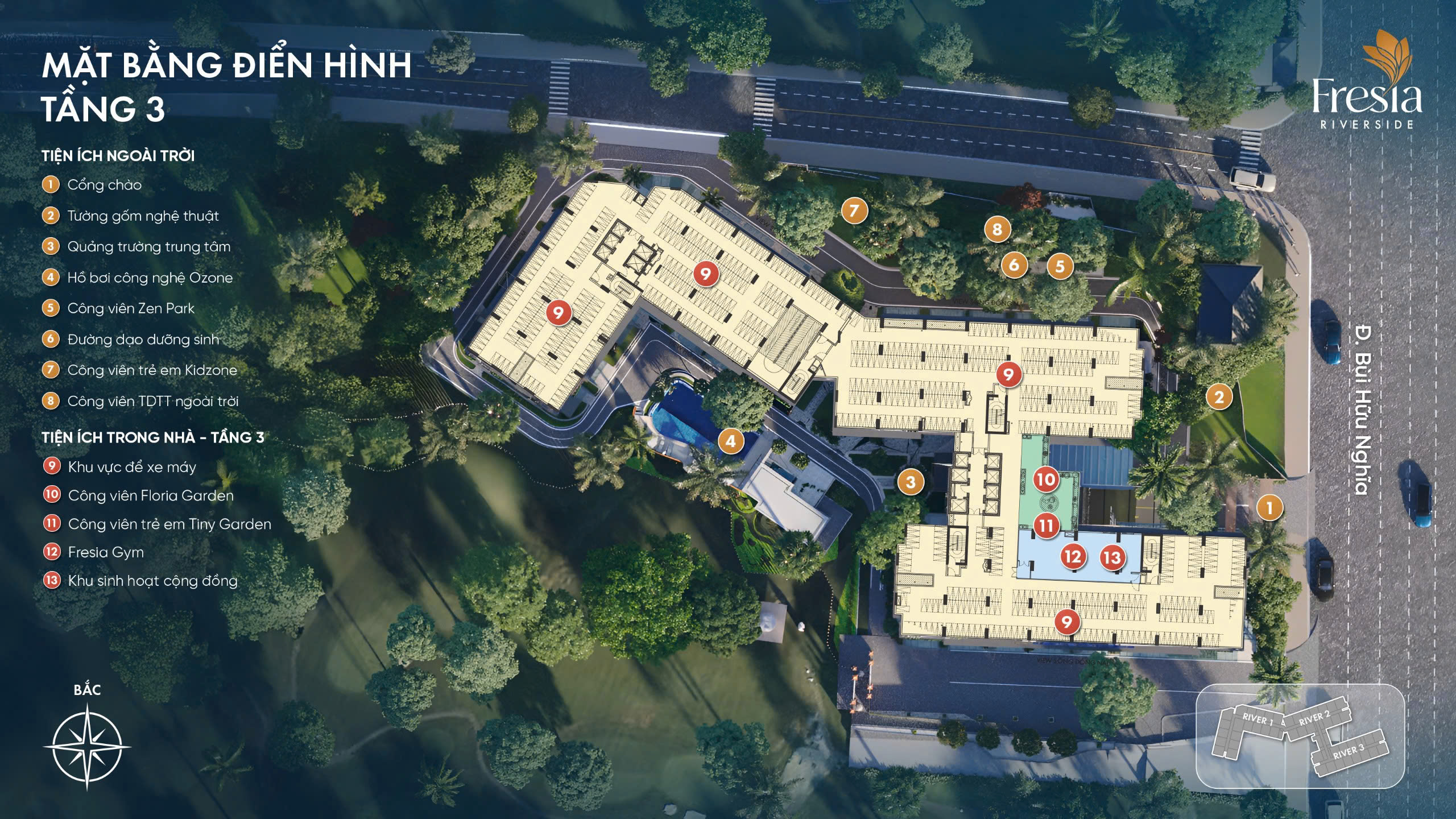 Mặt bằng Căn Hộ Fresia Riverside
