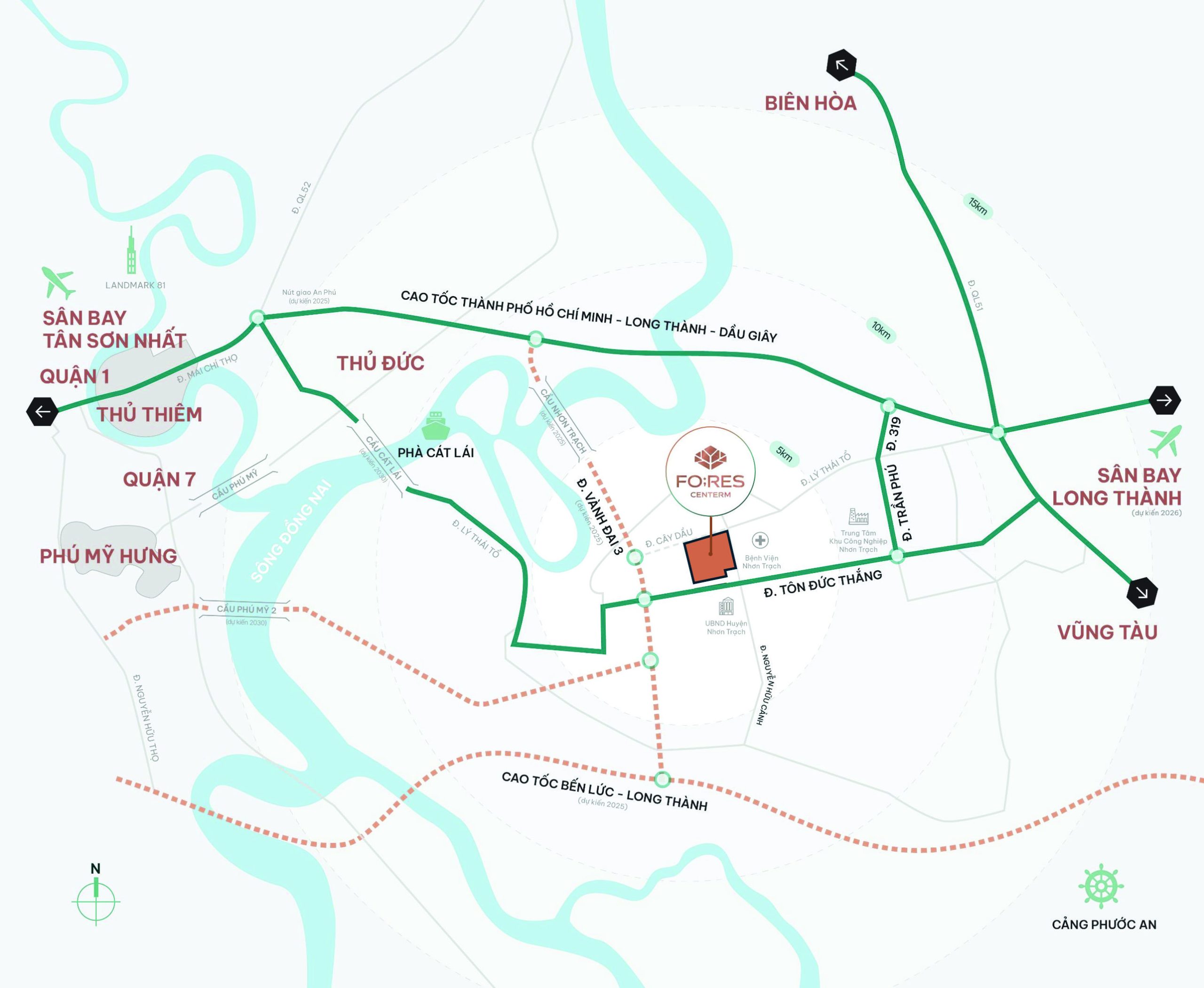 Vị trí này càng ấn tượng hơn nữa khi Fores Center Nhơn Trạch