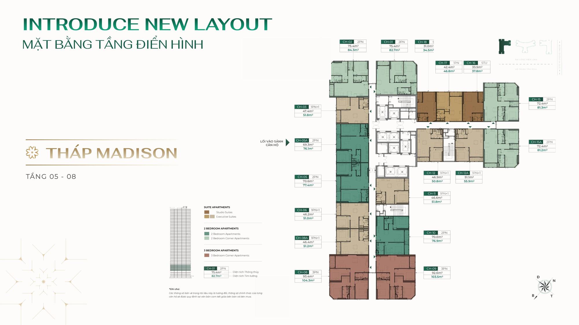 Mặt bằng tháp Madision tại dự án The Cosmopolitan