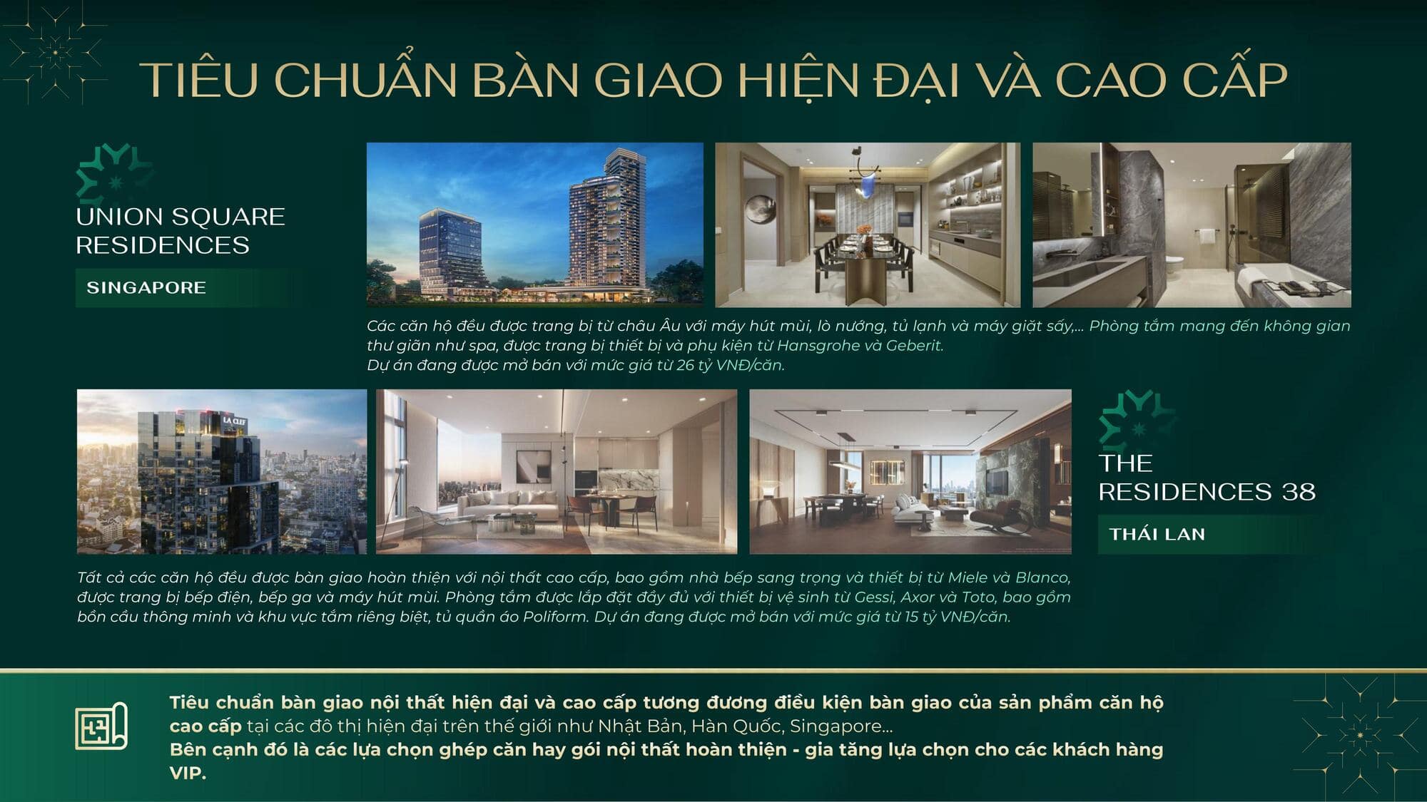 Tiêu chuẩn bàn giao hiện đại và cao cấp