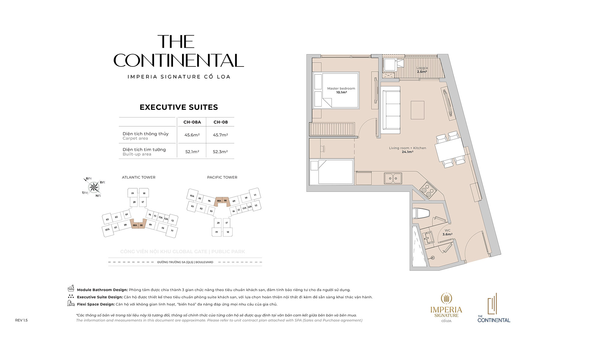 mat bang can ho 1pn the continental