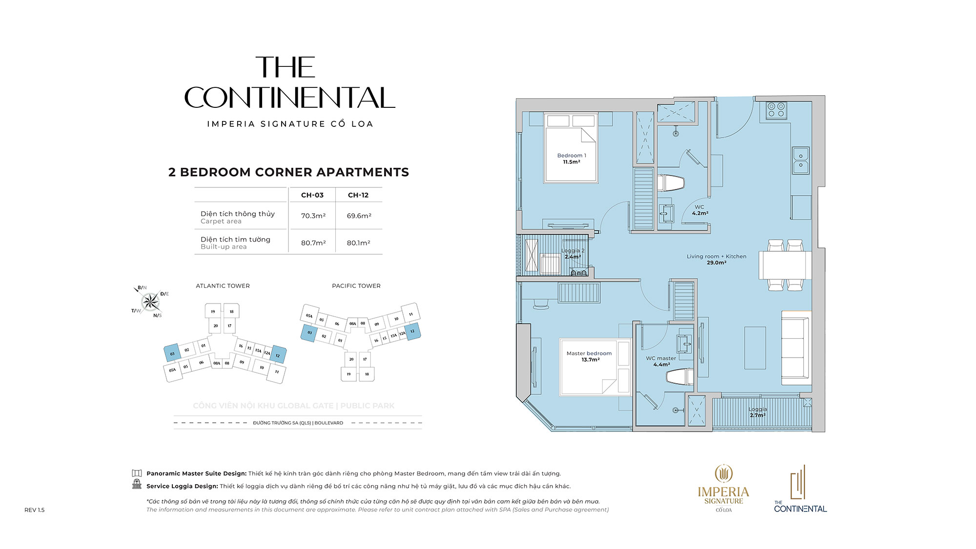 mat bang can ho 2pn the continental 3