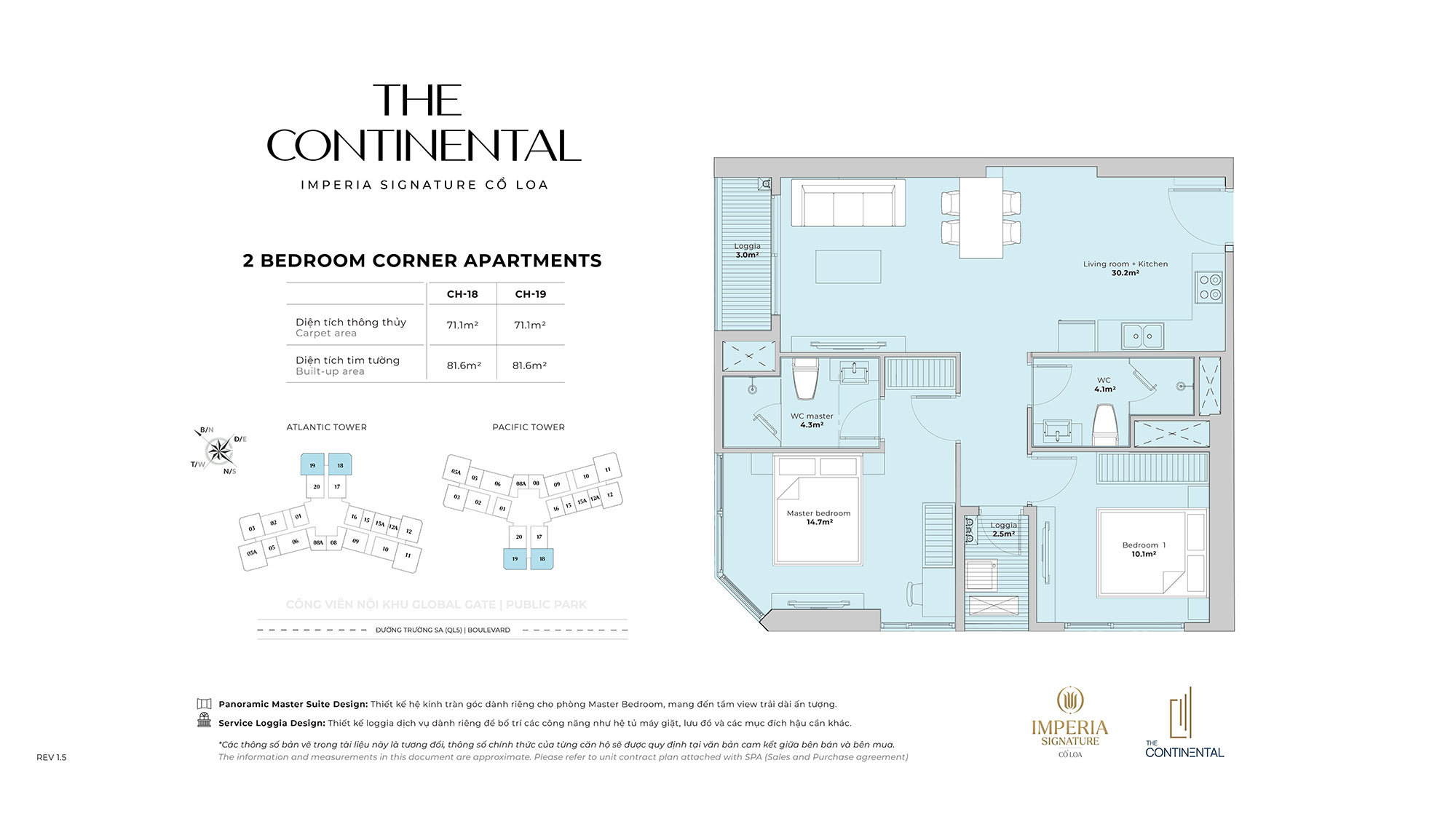mat bang can ho 2pn the continental 4