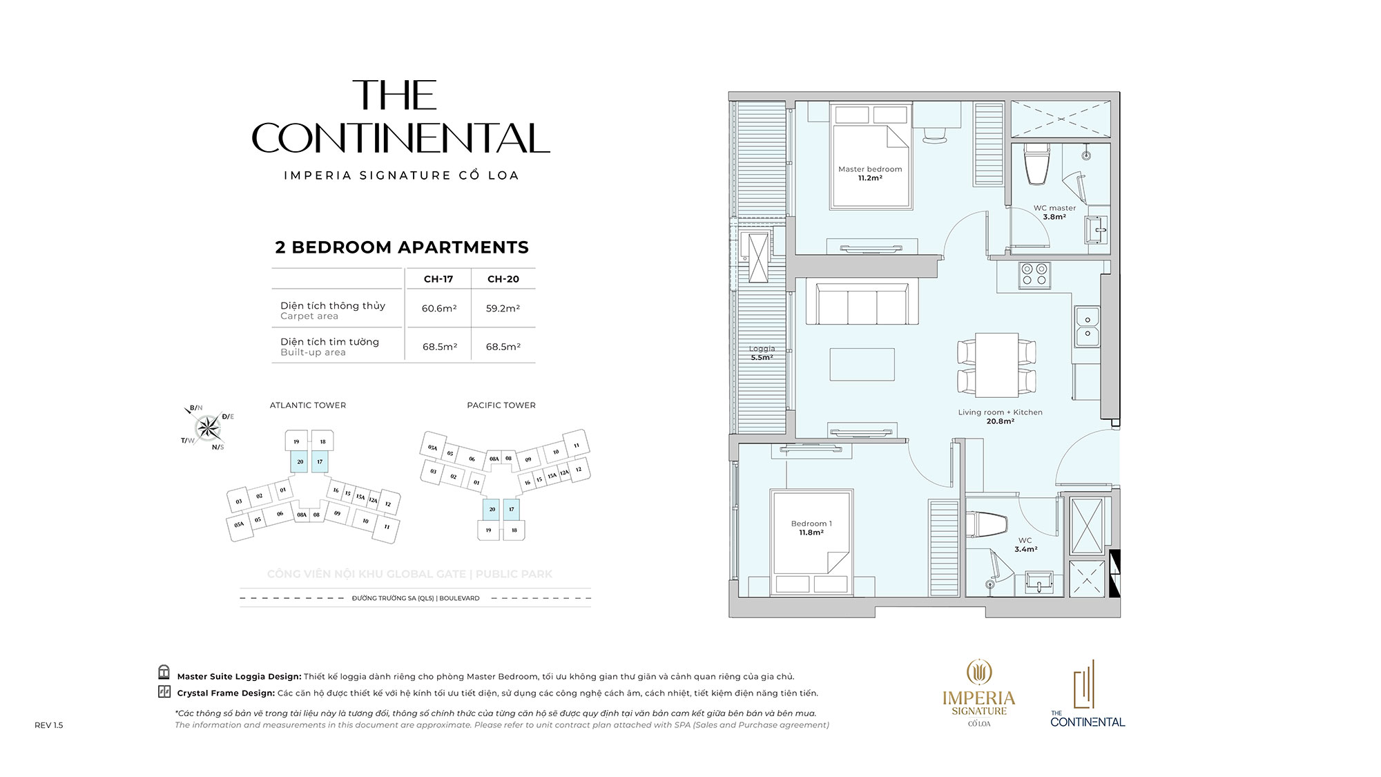 mat bang can ho 2pn the continental