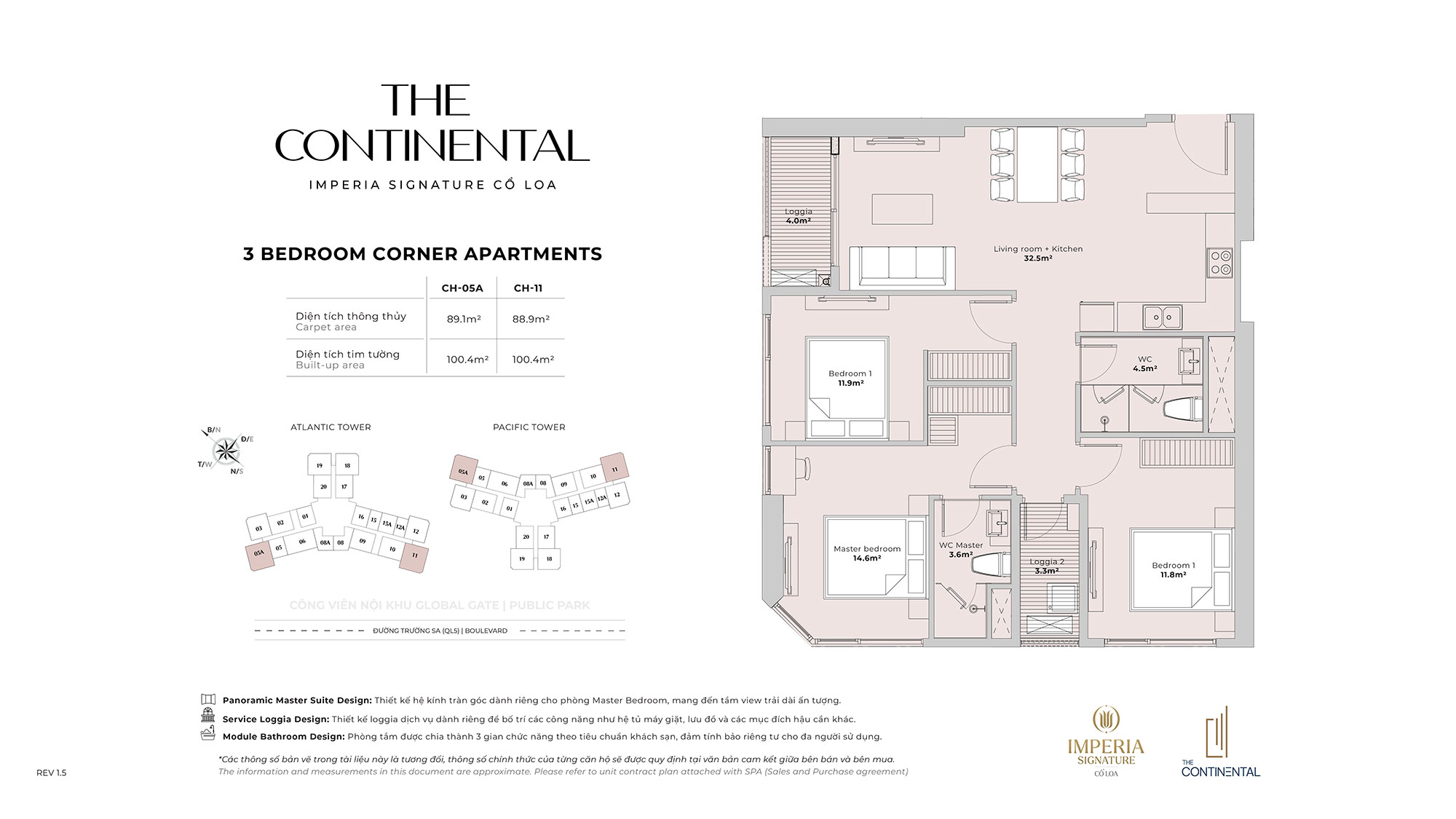 mat bang can ho 3pn the continental 2