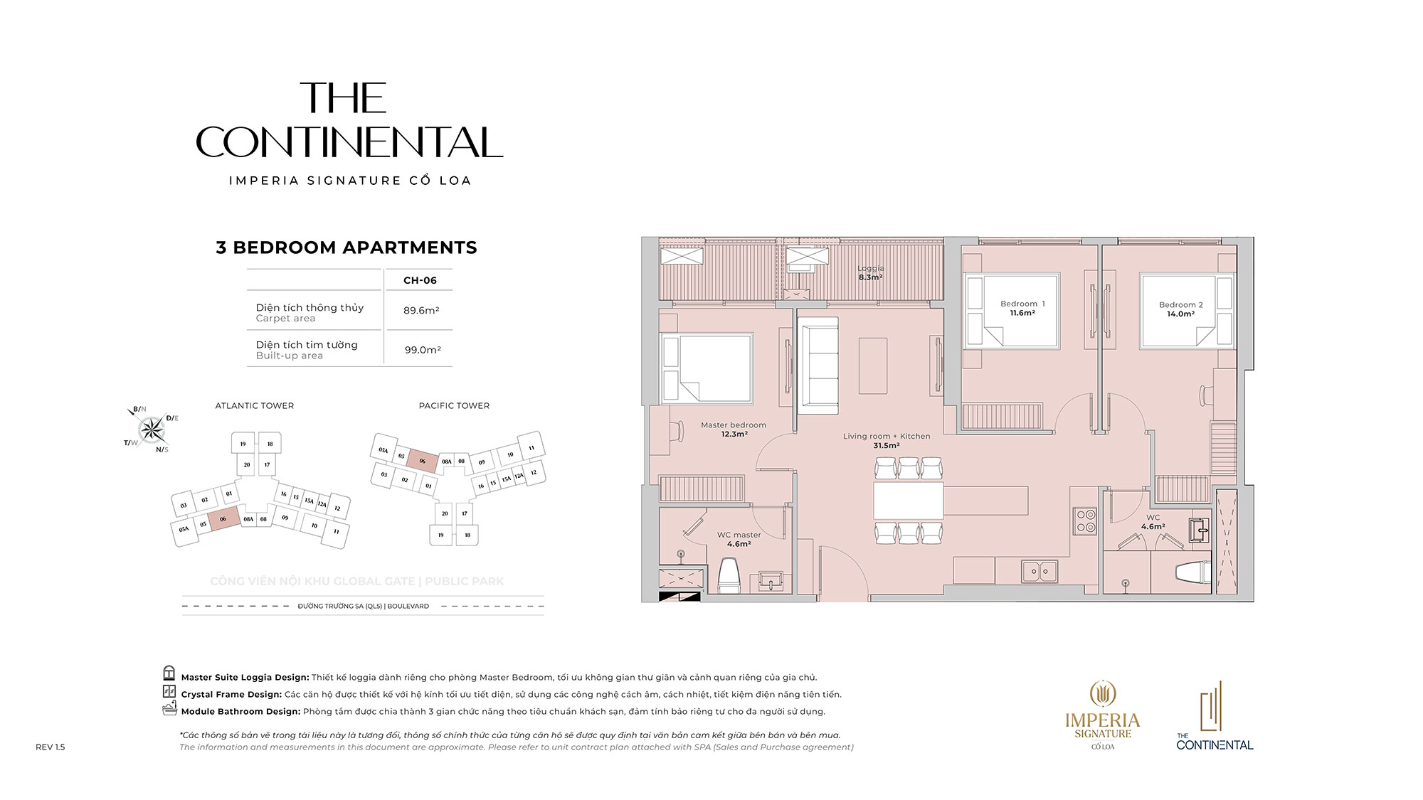 mat bang can ho 3pn the continental