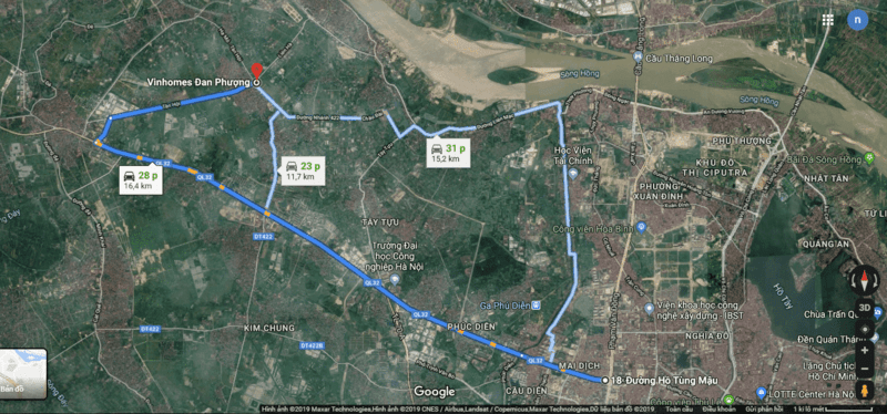 Vị trí Vinhomes Đan Phượng