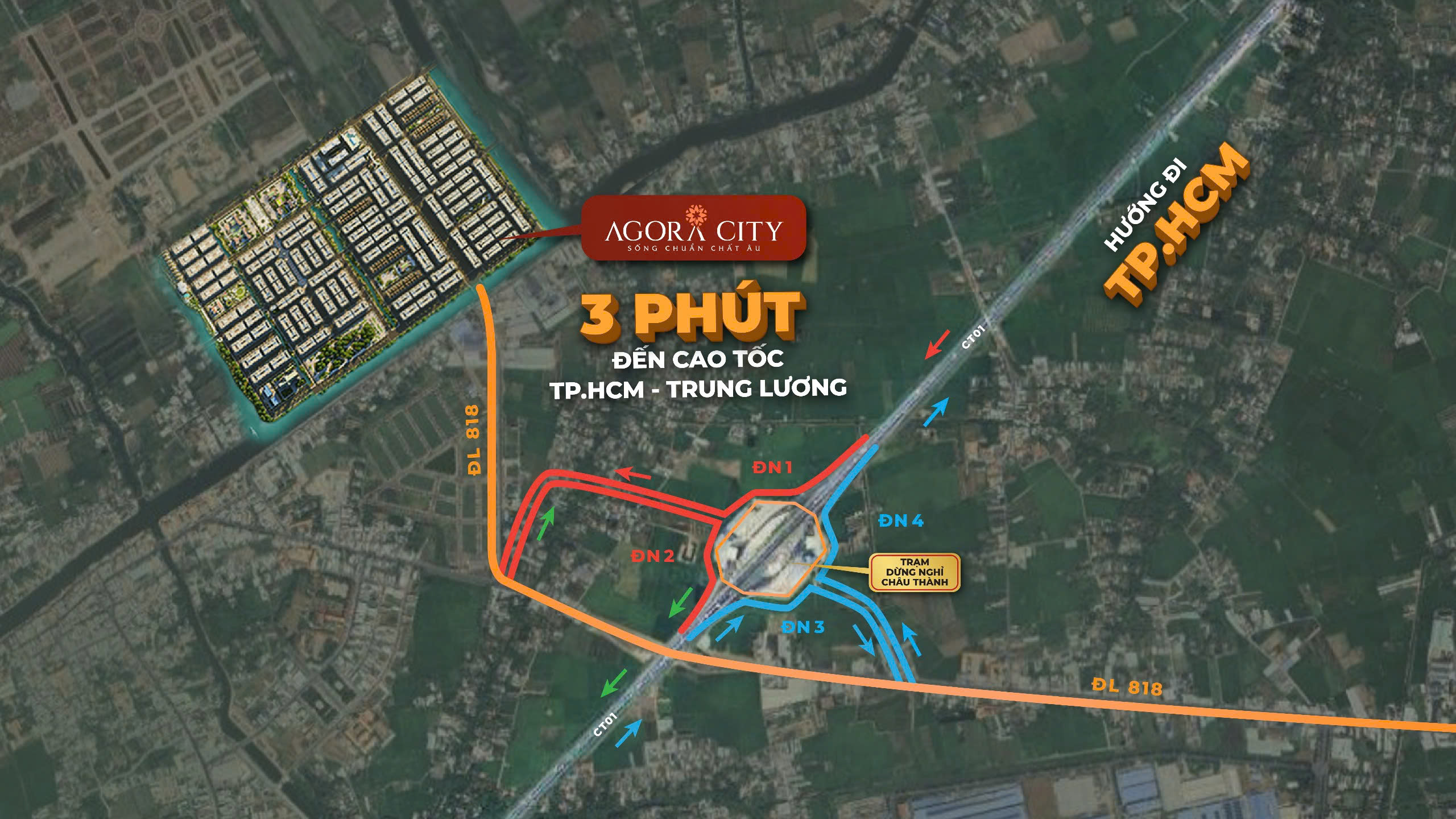 Vị trí khu đô thị Agora City Thủ Thừa Long An 