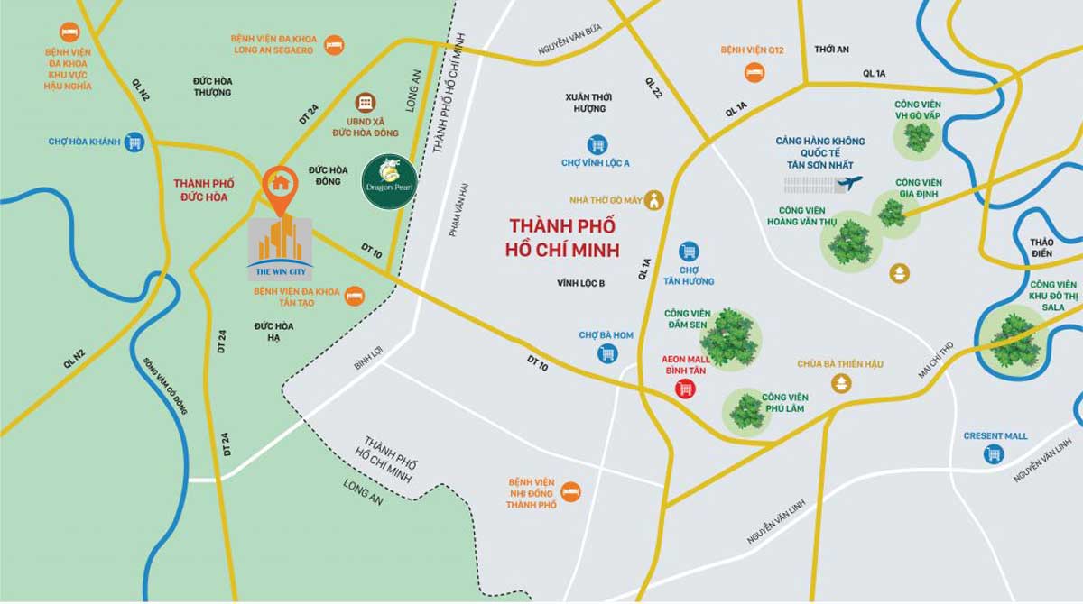 Vị trí Dự Án Căn Hộ The Win City Long An
