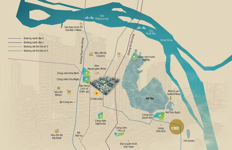 vị trí Chung cư Starlake giai đoạn 2