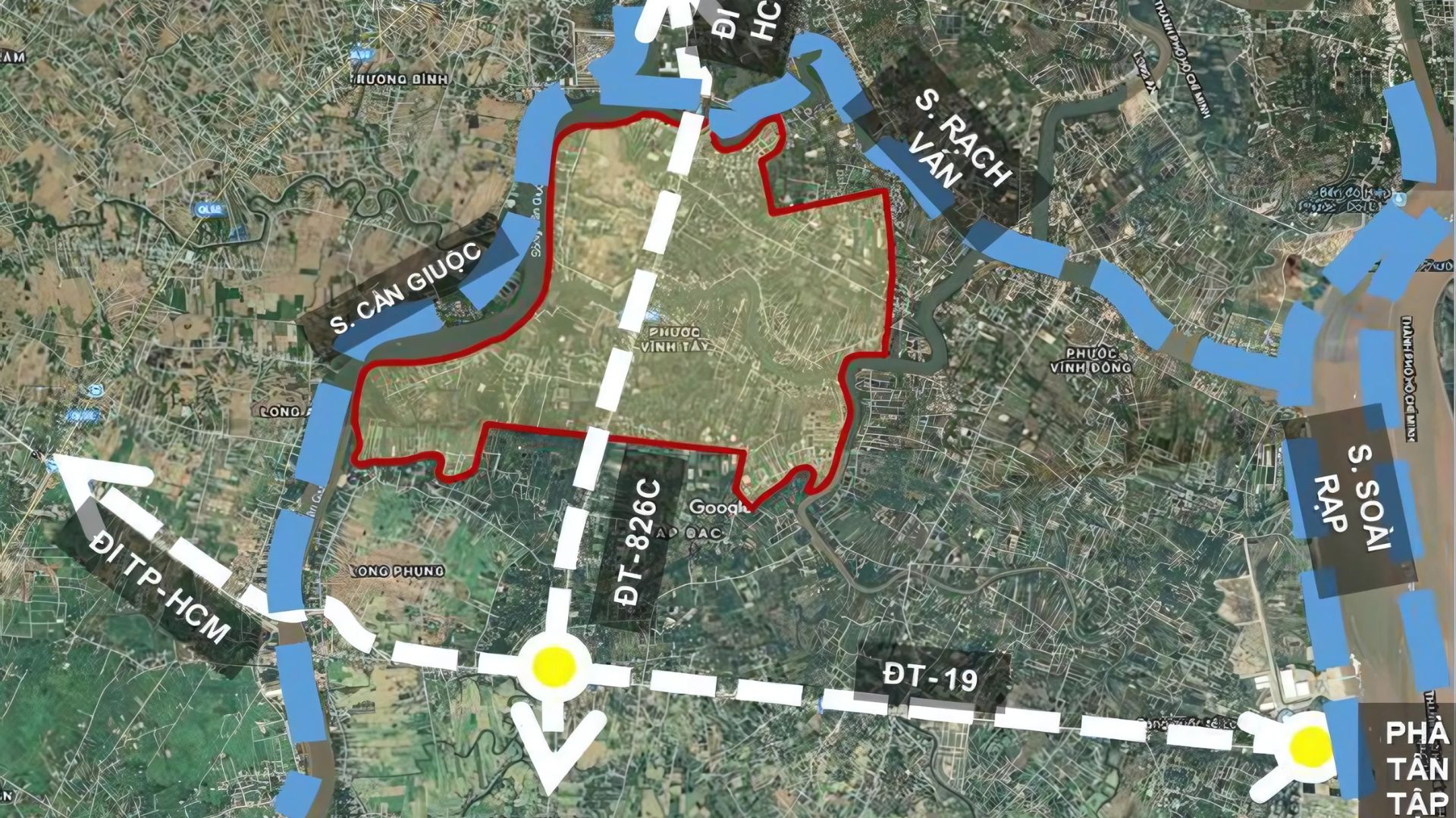 Vị trí Vinhomes Cần Giuộc Long An (hay có tên gọi Khu đô thị mới Phước Vĩnh Tây)