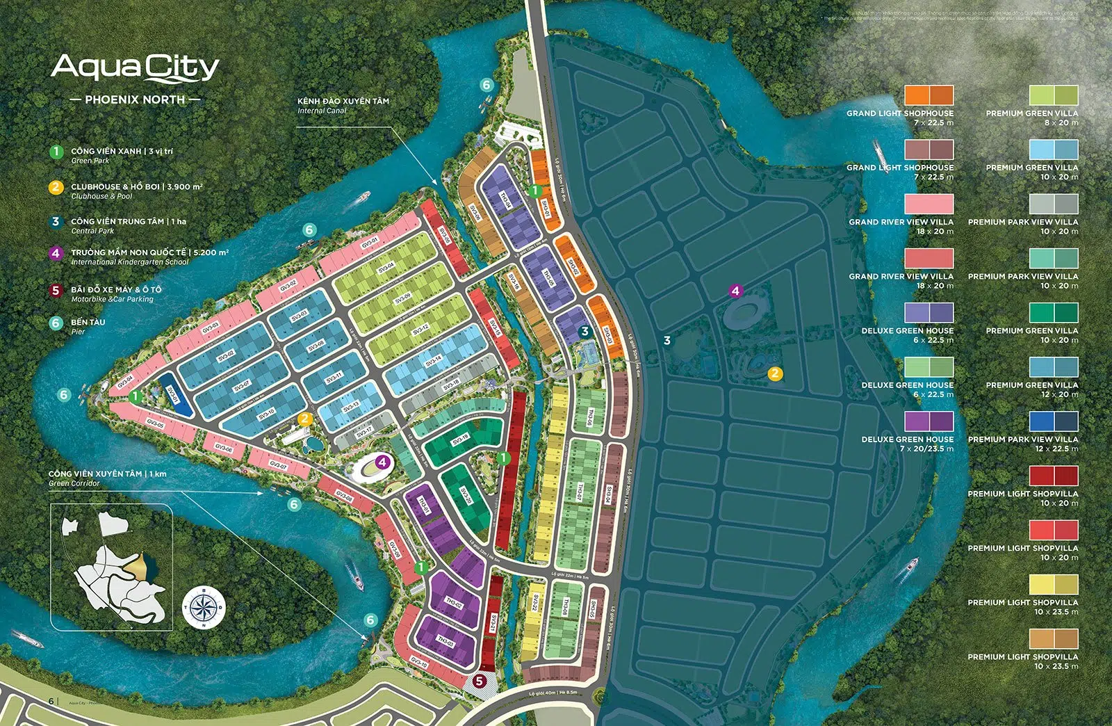 Mặt bằng Phân khu Phoenix North 3 thuộc Đảo Phượng Hoàng dự án Aqua City.