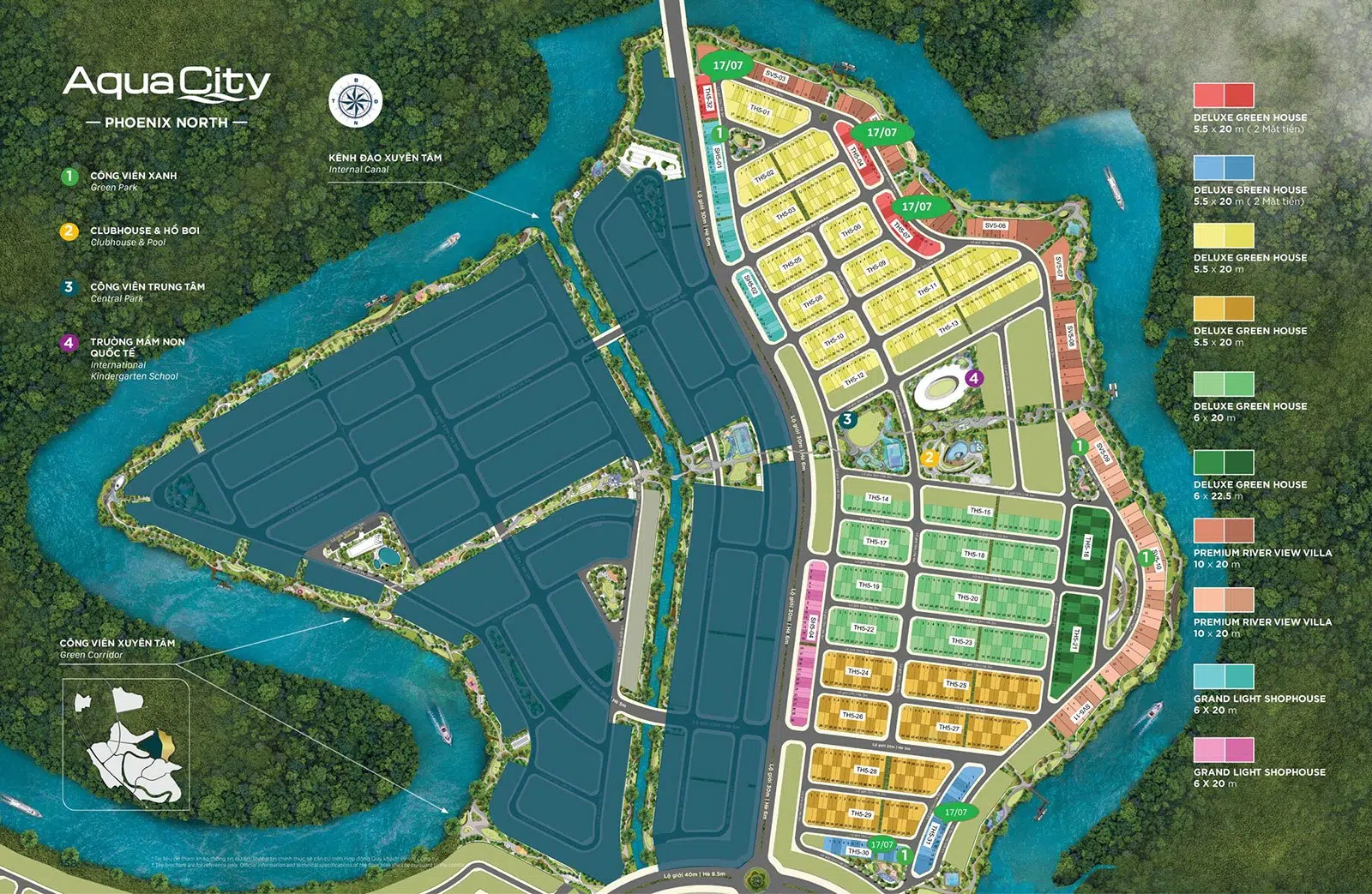 Mặt bằng Phân khu Phoenix North 5 thuộc Đảo Phượng Hoàng dự án Aqua City.