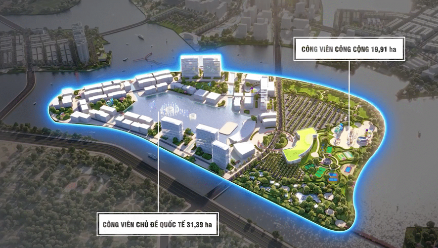 Dự án có quy mô hơn 226 ha và được chia thành 3 phân khu (ba đảo)