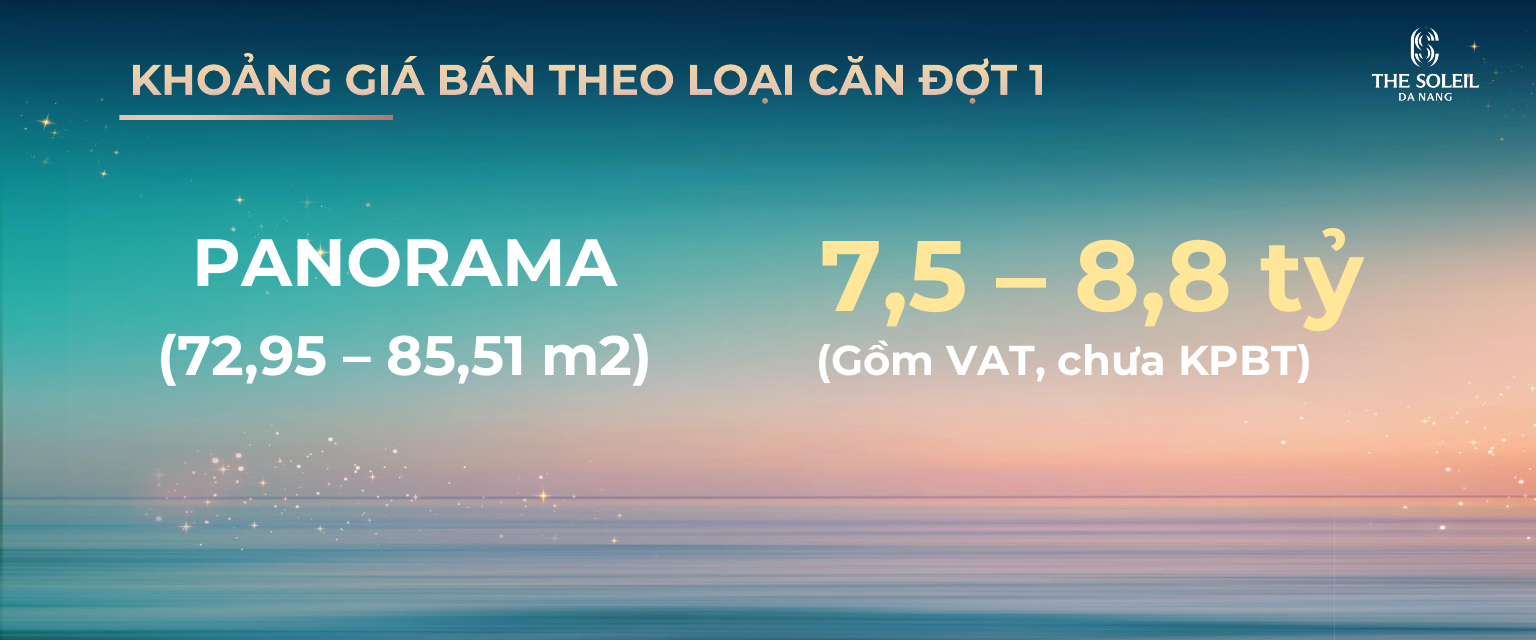 Giá bán và chính sách thanh toán dự án the soleil đà nẵng
