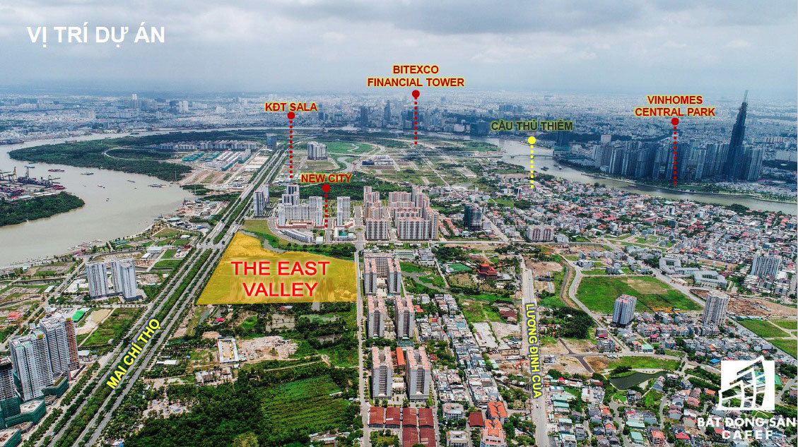 Vị trí The East Valley nằm tọa lạc ngay mặt tiền đại lộ Mai Chí Thọ – trục đường huyết mạch của khu vực phía Đông TP.HCM.