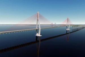 Phối cảnh cầu Cát Lái dây văng do tỉnh Đồng Nai thuê tư vấn thiết kế trước đó - Ảnh: Đơn vị tư vấn đồ án