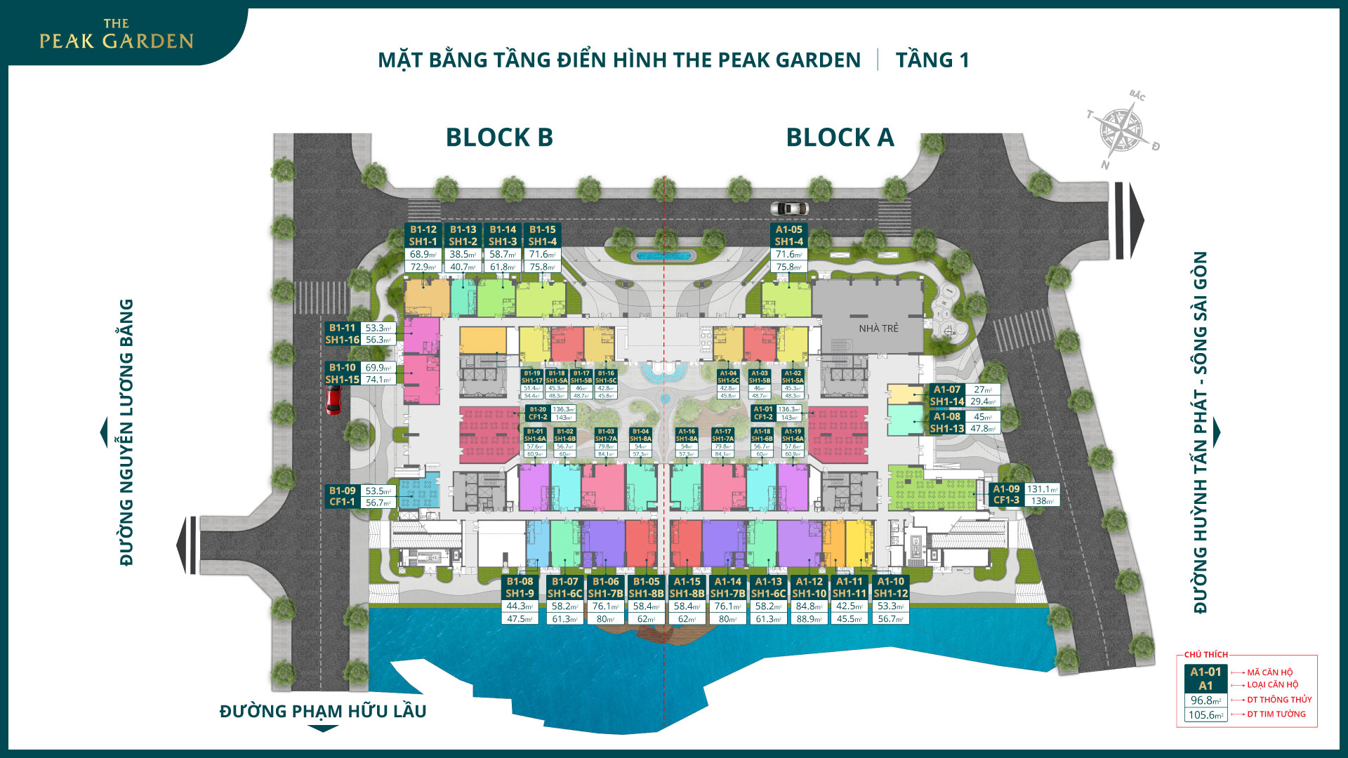 Mặt Bằng Căn Hộ The Peak Garden
