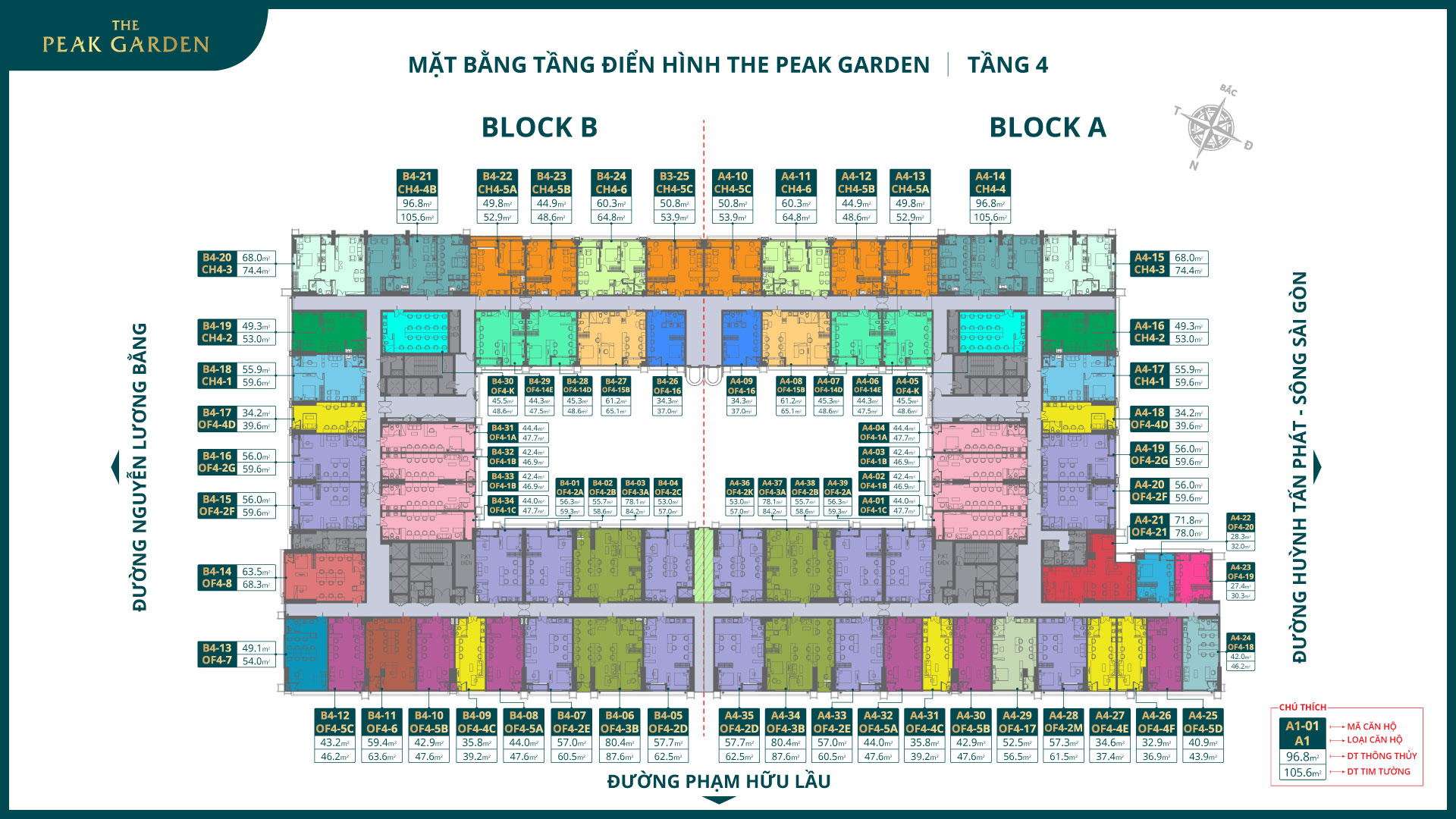 Mặt Bằng Căn Hộ The Peak Garden