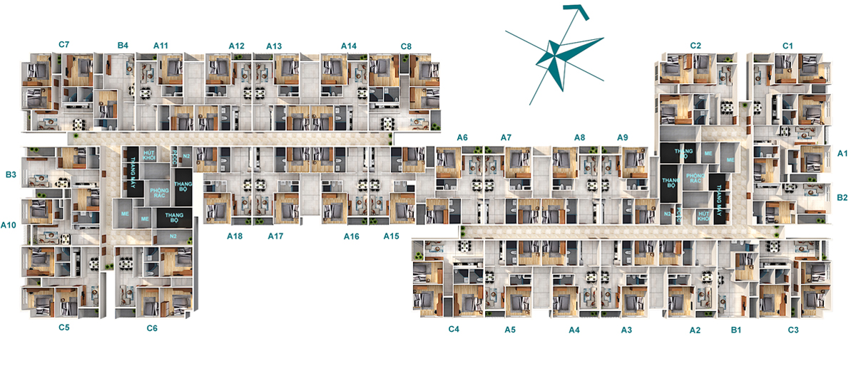  Mặt bằng căn hộ Landmark Residential 
