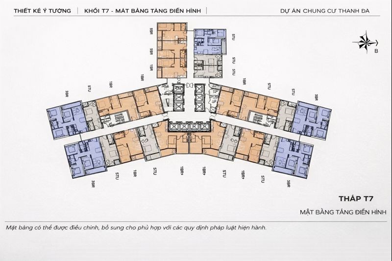 mặt bằng điển hình dự án masteri thanh đa peninsula