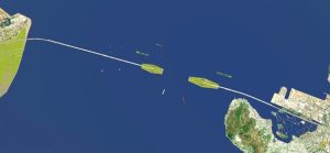 Phối cảnh phương án cầu – hầm vượt biển kết nối Cần Giờ với Vũng Tàu. Nguồn: Sở Xây dựng TP. HCM