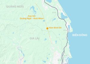 Hình ảnh toàn tuyến cao tốc Quảng Ngãi – Hoài Nhơn, nổi bật là hầm Bình Đê – một trong ba hầm xuyên núi trên dự án.