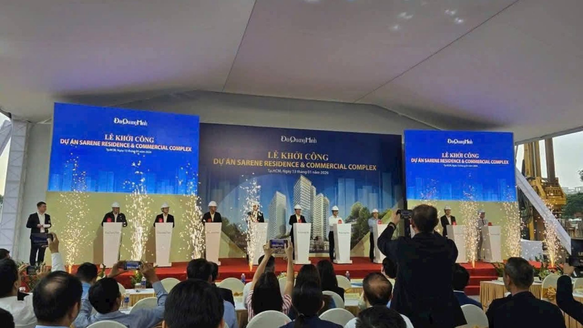 Hình ảnh cập nhật tiến độ thi công mới nhất tại công trường Sarene Residence Commercial Complex.