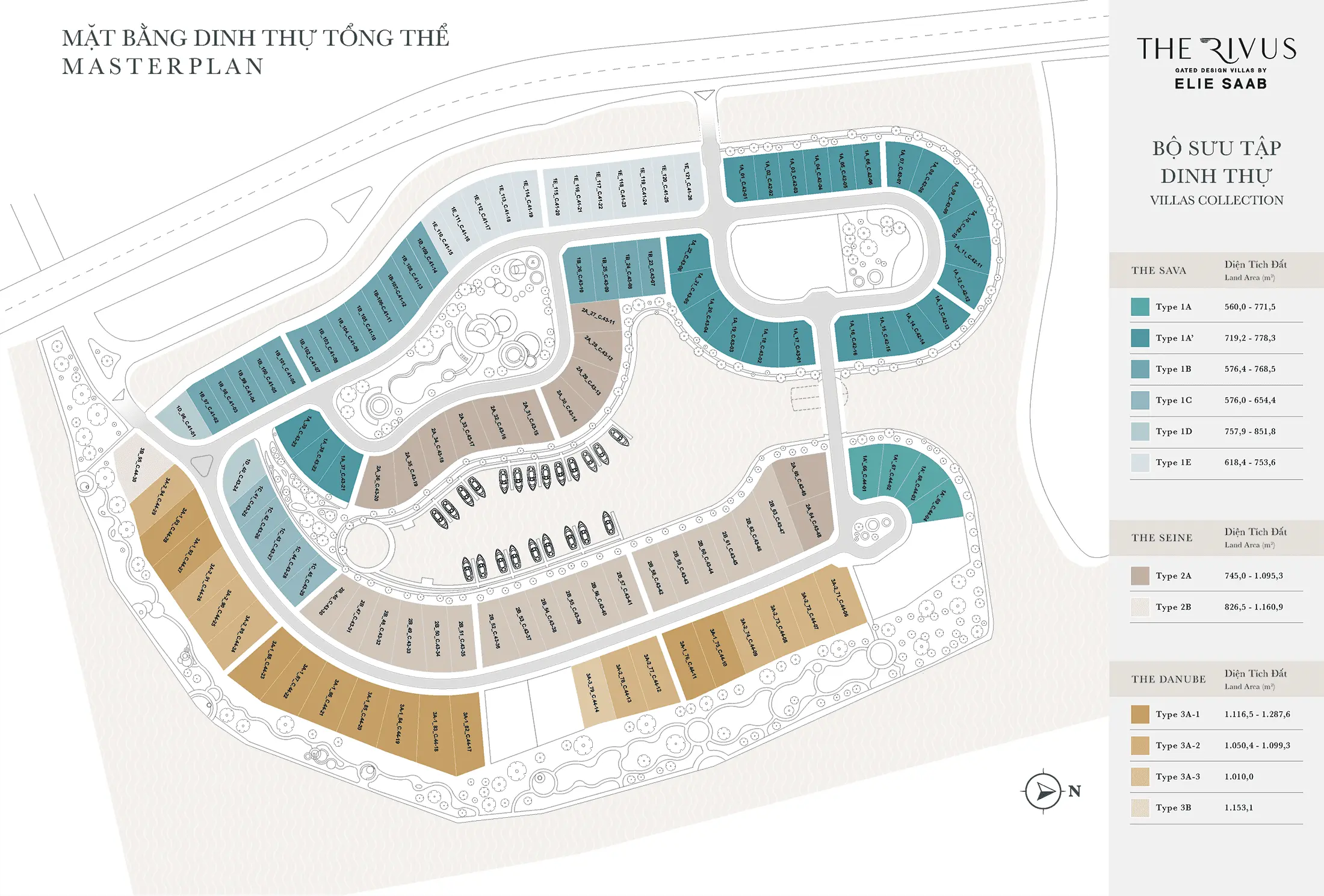 Mặt bằng tổng thể dự án dinh thự The Rivus Elie Saab được phát triển bởi chủ đầu tư Masterise Homes