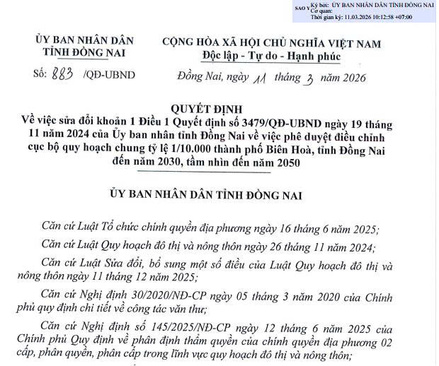 Đồng Nai điều chỉnh quy hoạch phân khu C4, mở đường cho Aqua City và Izumi City