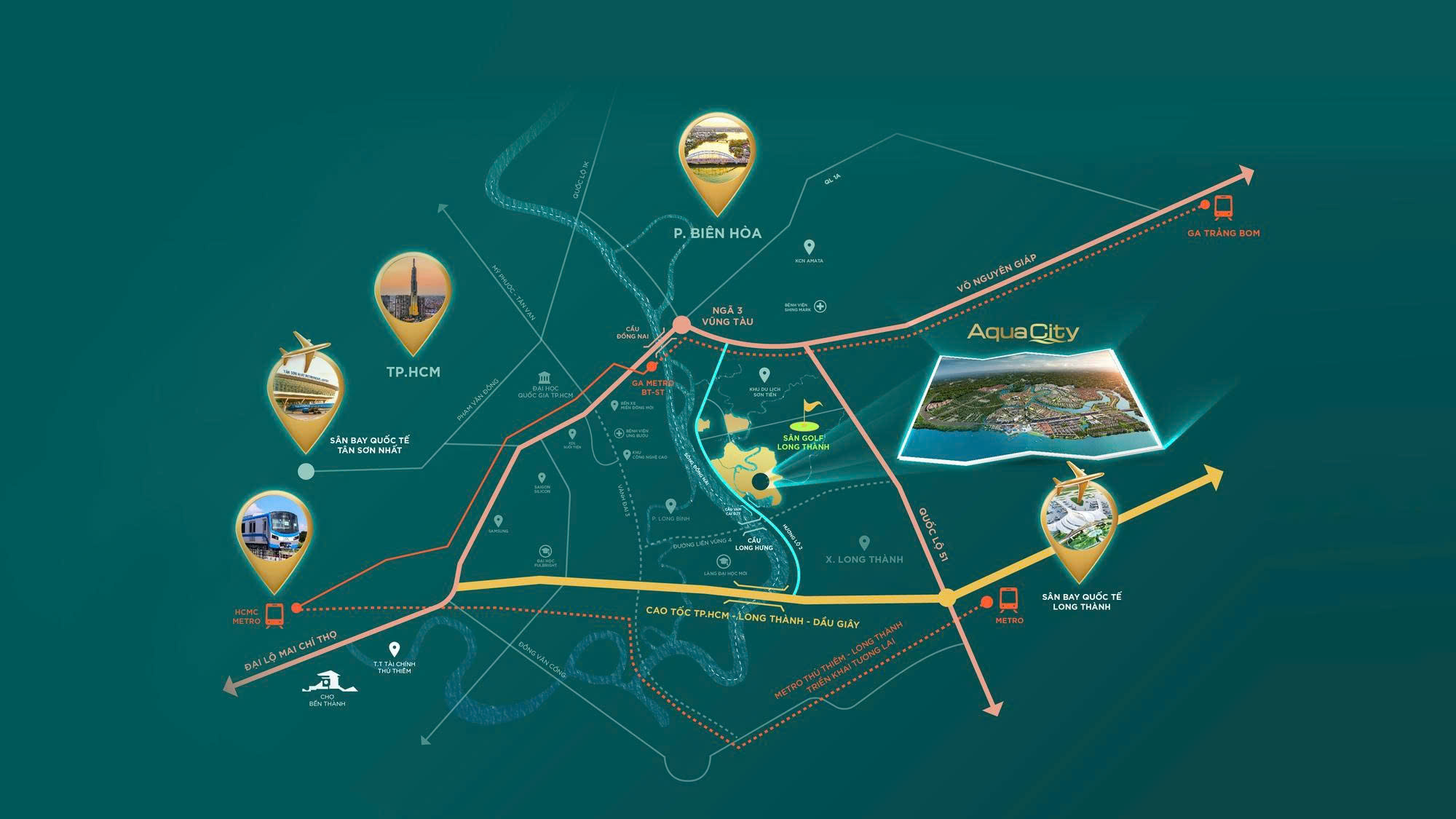 Tín hiệu tích cực tại Aqua City: Sắp bàn giao sổ hồng từ tháng 6/2026 4 Aqua City sở hữu vị trí chiến lược, đóng vai trò là điểm giao thoa quan trọng trong mạng lưới kết nối liên vùng.
